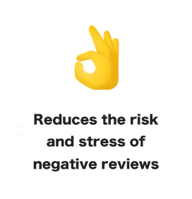 Reduces the risk and stress of negative reviews